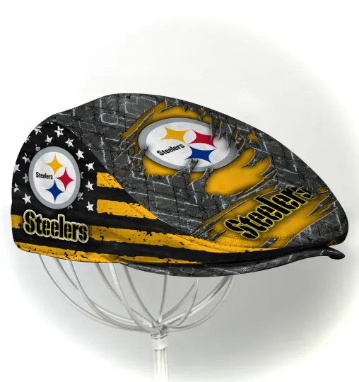 Discover Pittsburgh Team Steeler Jeff Cap football Jeff Cap Steeler Cap Newsboy Cap For Men5