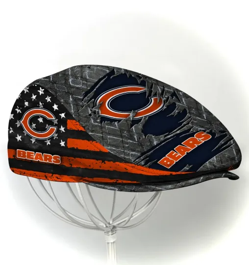 Discover Chicago Team Bears Jeff Cap football Jeff Cap Bears Cap Newsboy Cap For Men 5