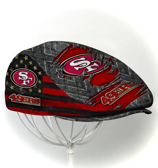 San Francisco Team 49ers Jeff Cap football Jeff Cap 49ers Cap Newsboy Cap For Men 5