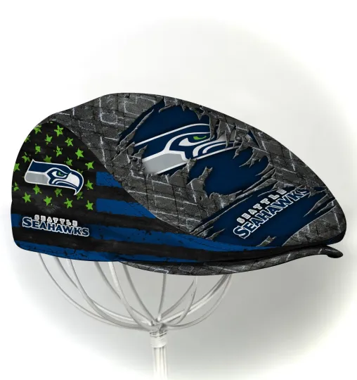 Discover Seattle Team Seahawks Jeff Cap football Jeff Cap Seahawks Cap Newsboy Cap For Men 5