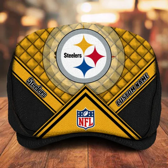 Discover Pittsburgh-Steeler Jeff Cap football Flat Cap Newsboy Cap Golf Cap For Men Free Ship