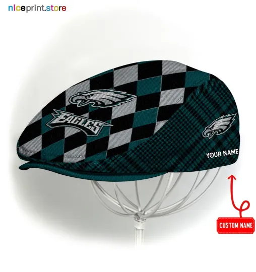 Discover Philadelphia Team Eagles Jeff Cap football Beret Hat Eagles Flat Cap football Golf Cap