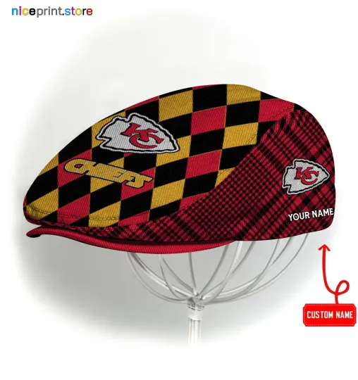 Discover Kansas City Team Jeff Cap football Beret Hat Flat Cap football Golf Cap