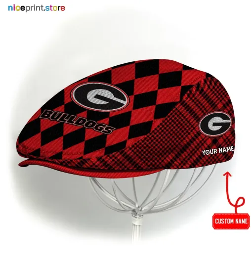 Discover Georgia Team Bulldog Jeff Cap Beret Hat Bulldog Flat Cap Golf Cap