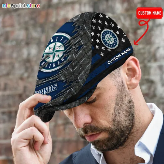 Discover Seattle Team Mariners Jeff Cap MLB Jeff Cap MLB  Newsboy Cap MLB Golf Cap