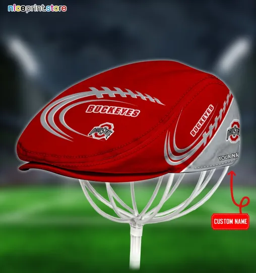 Discover Ohio State Team Buckeyes Jeff Cap Beret Hat Flat Cap Golf Cap
