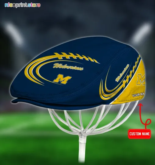 Discover Michigan Team Wolverines Jeff Cap Beret Hat Flat Cap Golf Cap