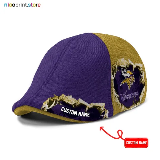 Discover Minnesota Team Vikings Ivy Cap Vikings Flat Cap football Newsboy Cap Golf Cap For Men