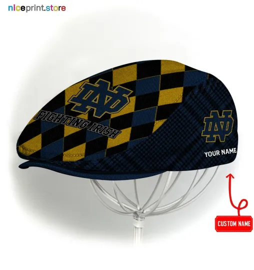 Discover ND Team Fighting Irish Jeff Cap Beret Hat Flat Cap Golf Cap