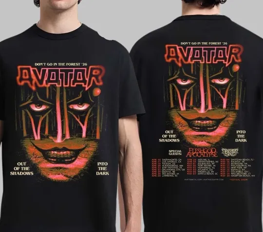 Discover Avatar Don’t Go In The Forest 2026 North America Tour City Dates T Shirt