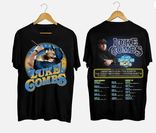 Discover My Kinda Saturday Night Tour 2026 Lukee Comb Double Sided T-Shirt