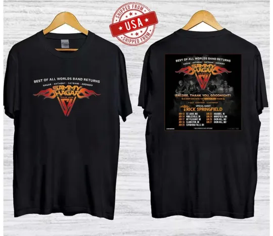 Discover Sammy Hagar All Worlds Tour 2026 Double Sided T-Shirt