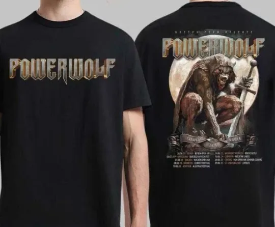 Discover Powerwolf Summer 2026 Tour T-Shirt Unisex Full Size Tee tshirt