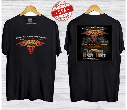 Discover SAMMY HAGAR Best Of All Worlds Tour 2026 T-Shirt or Hoodie