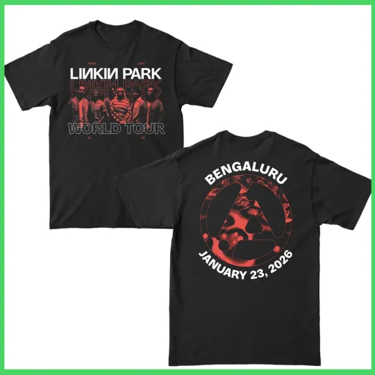Discover NEW - Linkiin P@rk Bengaluru Tour 2026 Black T Shirt
