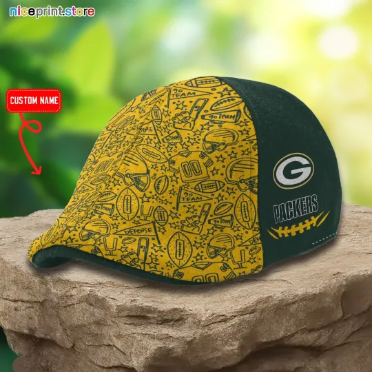 Discover Green Bay Team Ivy Cap Flat Cap football Newsboy Cap Golf Cap For Men
