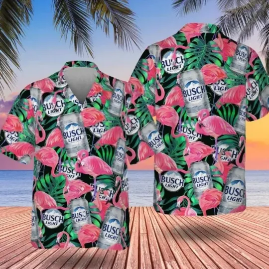 Discover Light Beer Flamingo Hawaiian Shirt for Summer Beach Wear