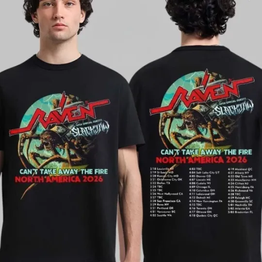 Discover Raven With Special Guests 2026 Tour City Dates Two Sided T-Shirt 2D