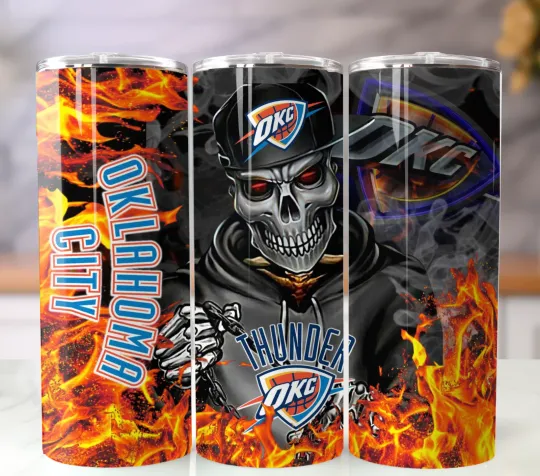 Discover Oklahoma City Tumbler Insulated Stainless Steel Cup Lid and Straw