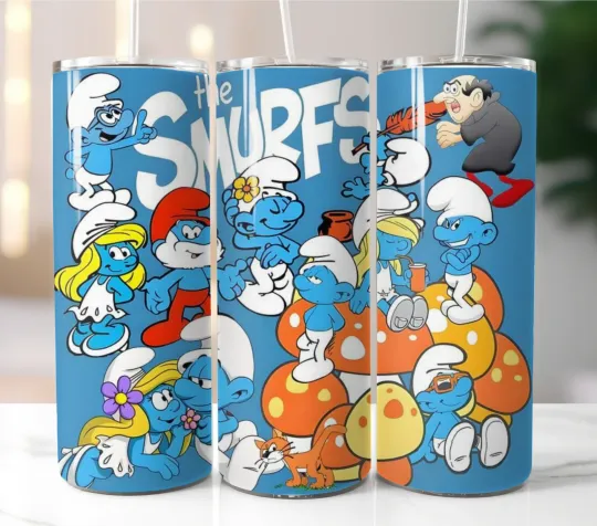 Discover Smuurfs Tumbler Travel Mug Stainless Steel Cup Lid Straw