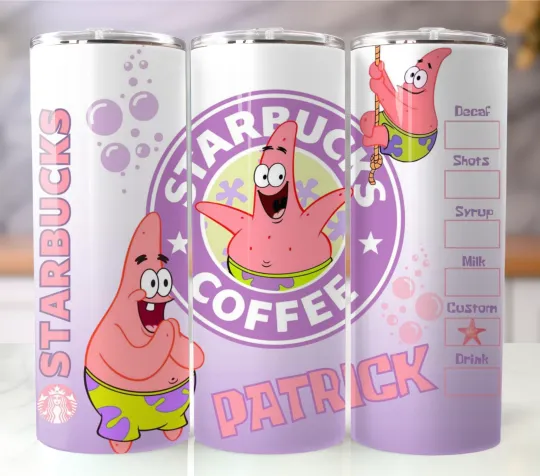 Discover Patrick Star Insulated Tumbler with Straw - Stainless Steel Mug