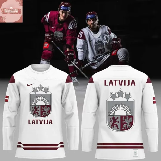 Discover Personalized Latvijas Hokeja Federacija 2026 Winter Olympics White Hockey Shirt