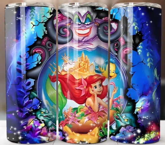 Discover The Little Mermaid 20oz Tumbler Ursula Insulated Stainless Steel Cup Lid Straw