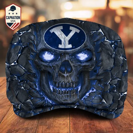 Discover BYU Team Cougars Jeff Cap Driving Cap Golf Cap Flat Cap Newsboy Cap