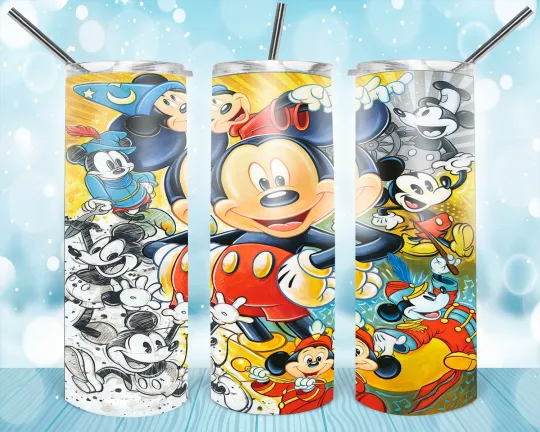Discover Custom Skinny Tumbler Cup Vintage Mickey Collage