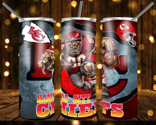 Discover Custom football Skinny Tumbler Cup Chief Kansas