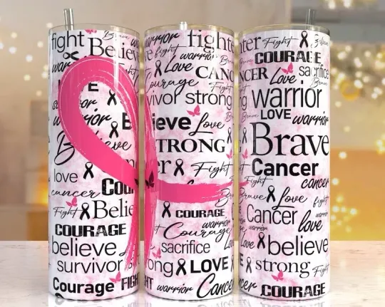 Discover New Breast Cancer Awareness Stainless Steel Skinny Tumbler