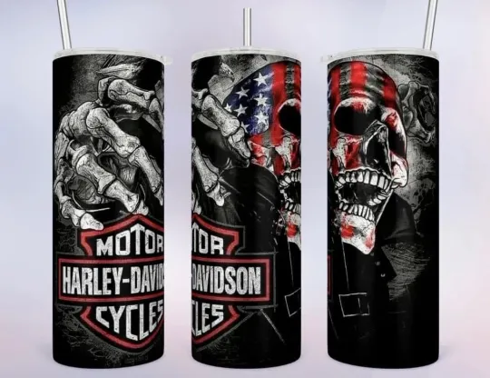 Discover New Haarleyy Davidso'n tumbler with lid and straw