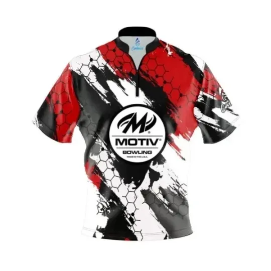 Discover Custom Name Motiv Red Hexagram Bowling Jersey Shirt Gifts Size S-5XL