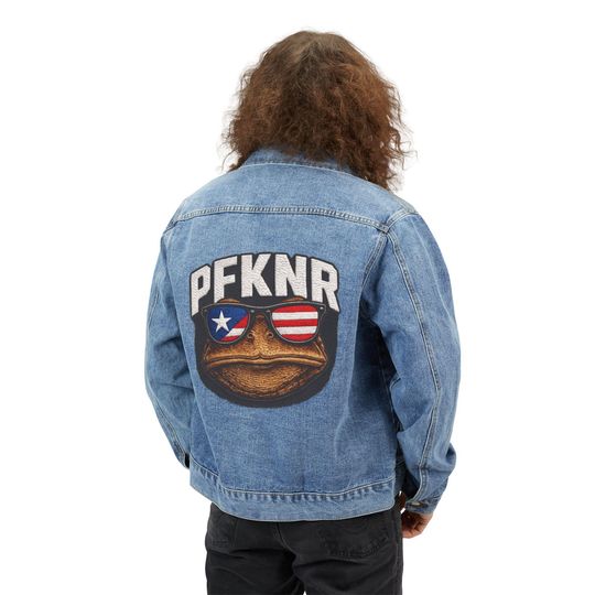 PFKNR' Flag Printed Denim Jacket Puerto Rico Pride Super Bowl 94 Benito Inspired Denim Jacket