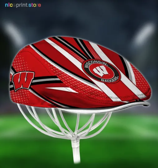 Discover Wisconsin Team Badgers Jeff Cap Driving Cap Golf Cap Flat Cap Newsboy Cap29