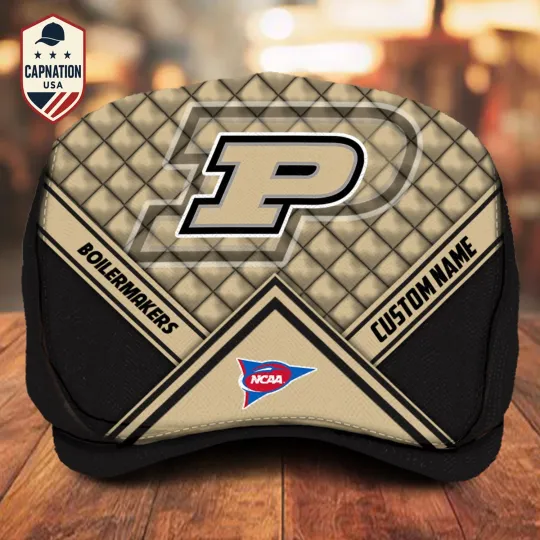 Purdue-Boilermakers Jeff Cap NCAA Flat Cap NCAA Newsboy Cap For Men
