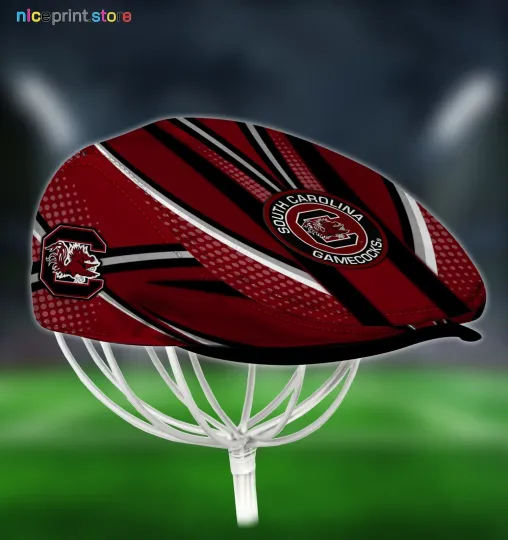 Discover South Carolina Team Gamecocks Jeff Cap Driving Cap Golf Cap Flat Cap Newsboy29