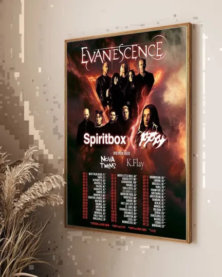 Evanescence World Tour 2026 North American UK And Europe Schedule Poster