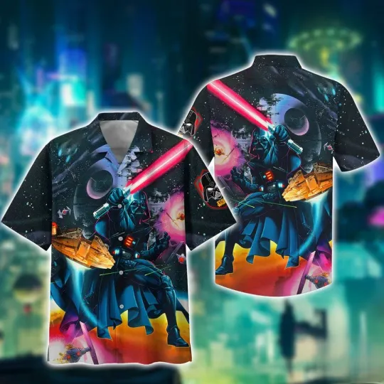 Discover Disney Star Wars Darth Vader With Light Sword Hawaiian Shirt