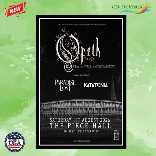 Discover NEW Opeth The Piece Hall Aug 1 2026 Tour Poster Home Decor, Wall Art, Fan Gift