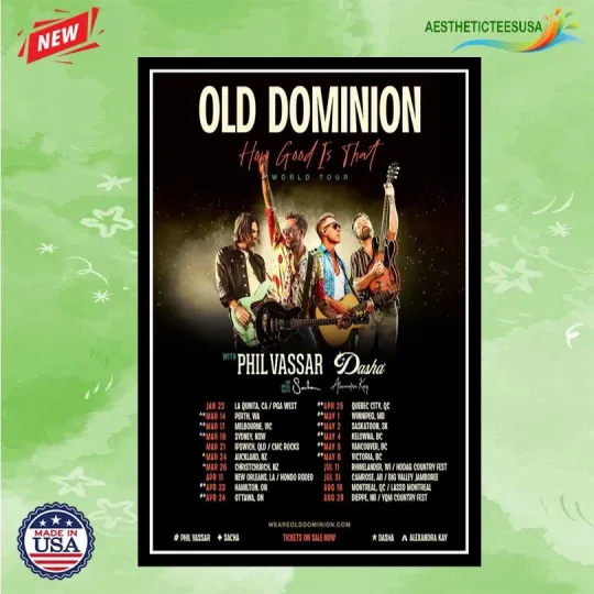 Discover NEW Old Dominion How Good Is That World Tour 2026 Poster Home Decor, Wall Art
