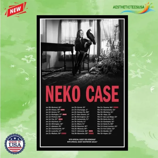 Discover NEW Neko Case Live Tour 2026 Limited Poster Home Decor, Wall Art, Fan Gift