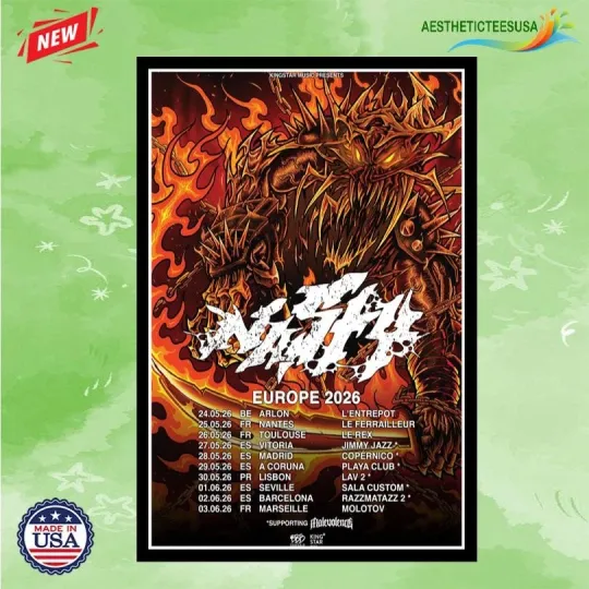 Discover NEW Nasty Europe Tour 2026 Poster Home Decor, Wall Art, No Frame, Fan Gift