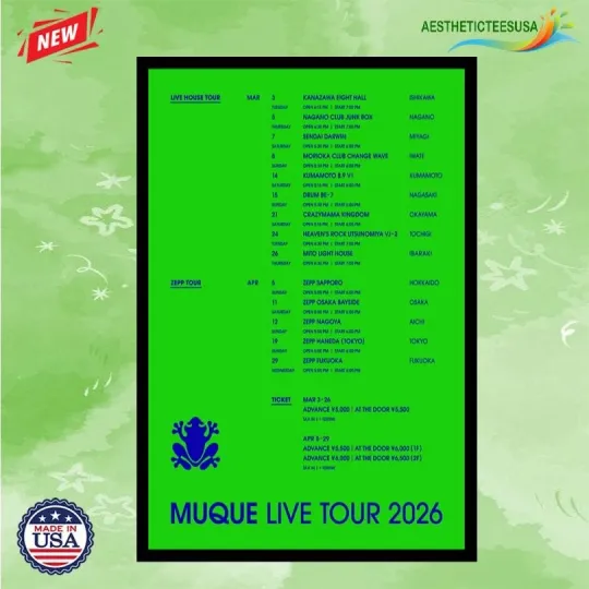 Discover NEW Muque Live Tour 2026 Poster Home Decor, Wall Art, No Frame, Fan Gift