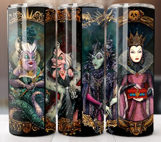 Discover Villains Insulated Stainless Steel Travel Mug Cup Straw Lid