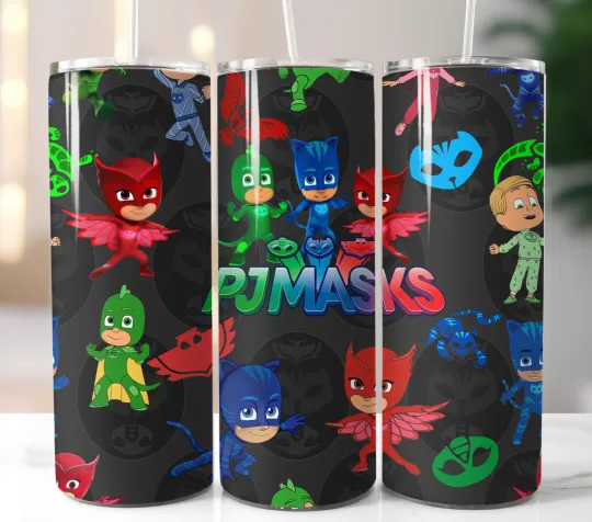 Discover PJ Masks Tumbler Travel Mug Stainless Steel Cup Straw Lid