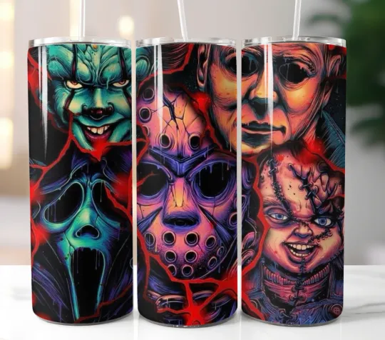Discover Halloween Tumbler Travel Mug Stainless Steel Cup Straw Lid