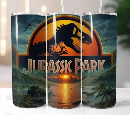 Discover Jurassic Park Tumbler Stainless Steel Skinny Straw Insulated Cup Mug