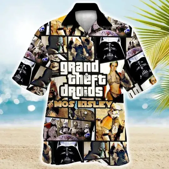 Star Wars Grand Theft Droids Mos Eisley Hawaiian Shirt Summer Aloha S-5XL