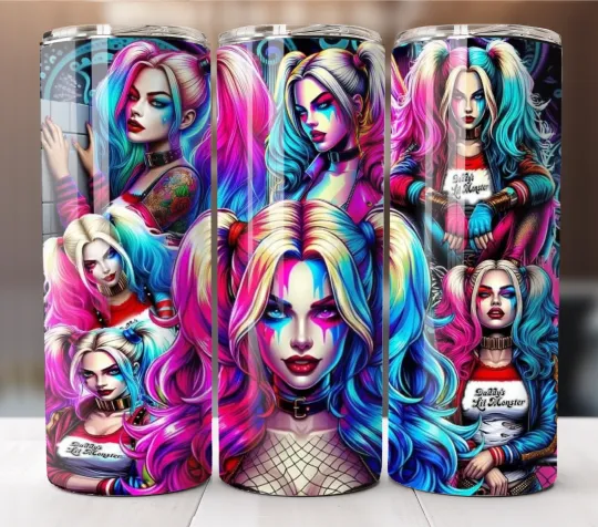 Discover Harley Quinn Insulated Stainless Steel Tumbler with Straw - Fan Gift Cup